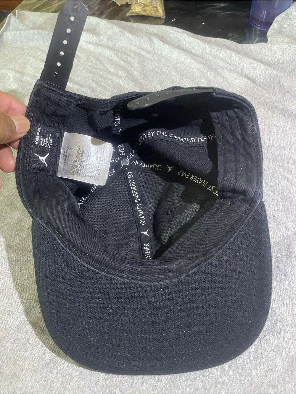 Jordan Navy Hat with Red Jumpman and White Lettering (For parts)